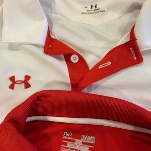 Under Armour Red/White Polos